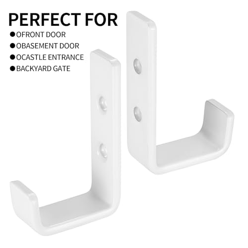 2 Pcs Garage Hooks for Hanging Heavy Duty Hooks White Ladder Hooks, Garage Wall Hooks for Hanging Shed Hooks - Image 3