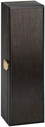 Single Bottle, Wooden Luxury Gift Box for Wine, Champagne or Whisky (Black) Wine NOT Included