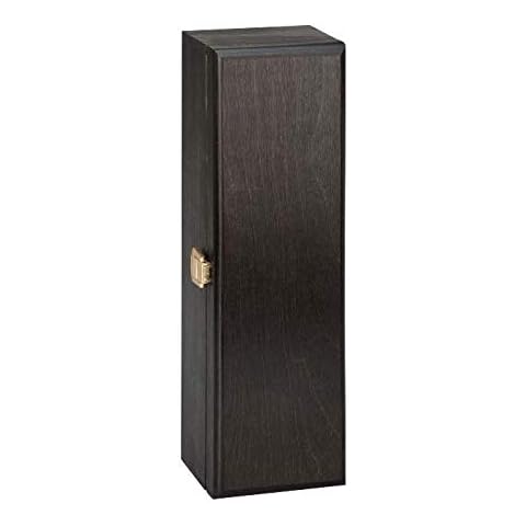 Single Bottle, Wooden Luxury Gift Box for Wine, Champagne or Whisky (Black) Wine NOT Included Cover