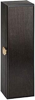 Single Bottle, Wooden Luxury Gift Box for Wine, Champagne or Whisky (Black) Wine NOT Included