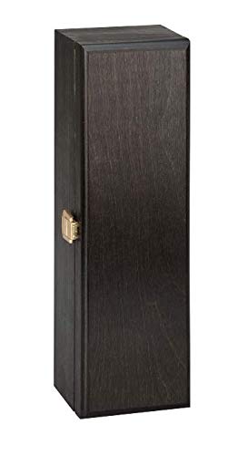 Cgb Giftware Black Single Bottle, Wooden Luxury Gift Box For Wine, Champagne Or Whisky (Black) Wine Not Included