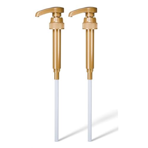 Seba Garden Gold Squirt Syrup Pump (Pack of 2) Coffee Syrup Pump Dispenser | 750ml Bottle/25.4oz Syrup Pump for Kitchen Dinning Bar Accessories | Compatible with Monin Torani Da vinci bottles