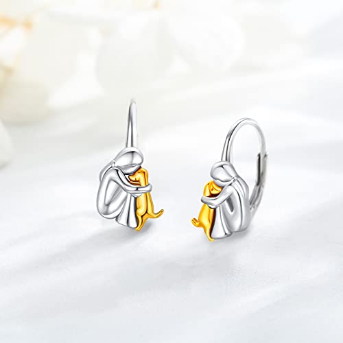 Image of 925 Sterling Silver Dog Earrings Cute Animal Puppy Stud Earrings Dog Jewelry Gifts for Women Girls Pet Lover Hypoallergenic Earrings for Sensitive Ears
