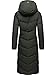 Ragwear Damen atmungsaktiver Wintermantel warmer wasserdichter Steppmantel lang mit Kapuze Pavla Long Intl Dark Olive Gr. M