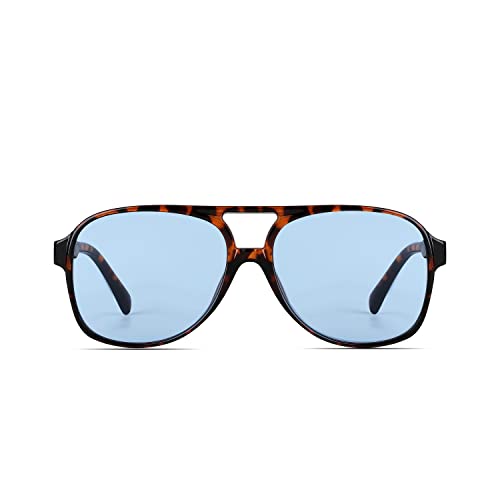 Image of Freckles Mark Vintage Retro 70s Sunglasses for Women Men Classic Large Square Aviator Trendy Glasses