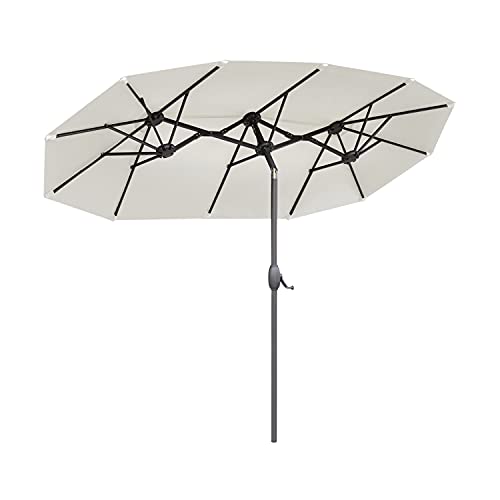 Sekey 150 × 300 cm Aluminium Doppelsonnenschirm |Groß Sonnenschirm |Oval...