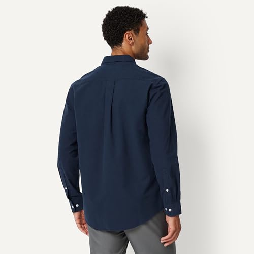 Image of Amazon Essentials Men's Long Sleeve Oxford Dress Shirt, Regular-Fit, Button-Down Collar, Chest Patch Pocket, 100% Cotton
