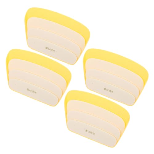 ERINGOGO 4pcs Plastic Playing Card Holder Stand Hands Card Displaying Tray for Games Foldable Storage Organizer for Poker Yellow Color