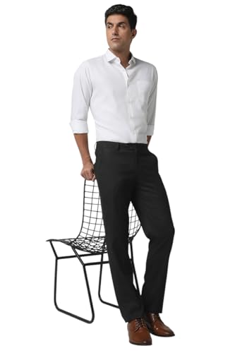 Image of Peter England Men's Mid Rise Slim Fit Work Utility Pants