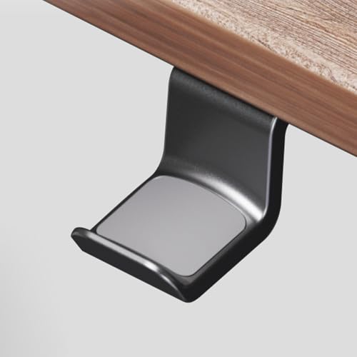 Soporte para auriculares bajo el escritorio, gancho giratorio de 360° ajustable, ligero, fabricado en nailon reforzado con fibra, para escritorio y mesa, ideal para estudiantes, con capacidad de 50 lb y fijación mediante tornillos miniatura 1