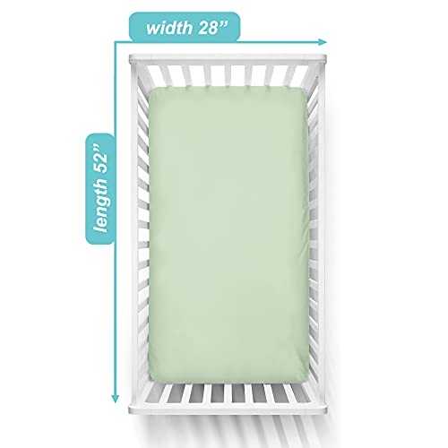 Image of TL Care 2 Pack Fitted Crib Sheets 52x28 inch, Celery | 100% Natural Cotton Crib and Toddler Bed Sheets, Soft, Breathable & Hypoallergenic, Gentle on Skin, Neutral for Boys & Girls