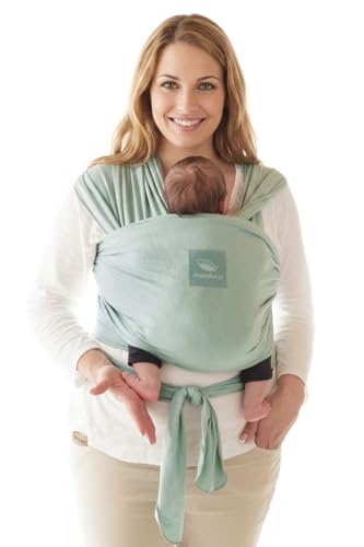 manduca SLING Fular Portabebes Bandolera elástica/Fular Porta Bebé, Algodón Orgánico, para recién nacidos y niños pequeños (3,5 15kg)   Mint