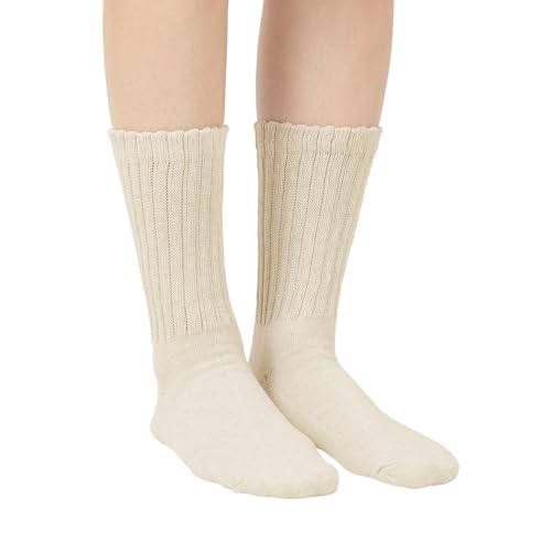 American Trends Crew Socks for Women Casual Scrunch Retro Crew Socks Solid Color Stacked Tube Socks3