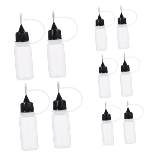 OKUMEYR 10 Pack Glue Applicator Bottles Pe Material Squeeze Bottles for DIY Craft Paint Ink