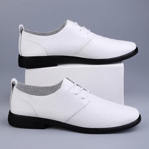 Men's Lace - up Dress Shoes, Crocodile - Embossed Leather Oxfords for Business & Formal Occasions3