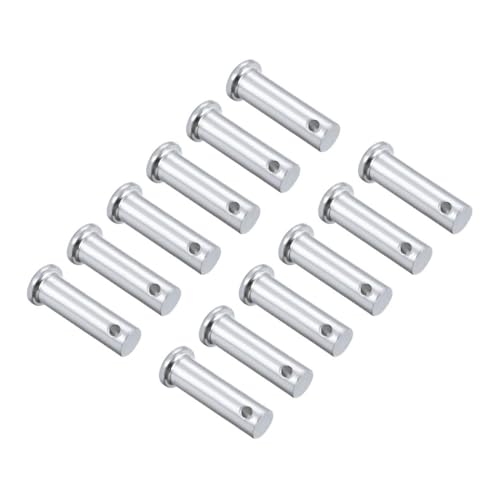 TA-VIGOR 12pcs 10 x 35mm Clevis Pins Single Hole, Zinc-Plated Steel Flat Head Link Hinge Pin Fastener for Mechanical Linkage, Ship Rigging, Fixed Parts