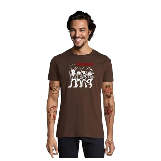 Camiseta Ramones Cómic (FR/ES, Letras, M, Regular, Regular, Chocolate)
