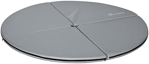Soozier 2" T x 5' W Extra-Protective Pole Dance Mat with Folding and Handle, Lightweight Pole Crash Mat, Soft Pole Dancing Floor Mat, Grey