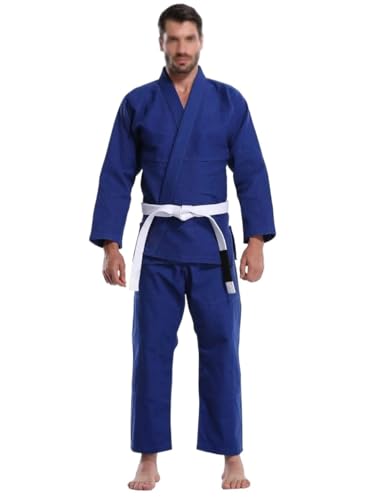 XIEHYA Traje De Judo Traje azul de Jiu Jitsu, traje Judo, competición profesional, entrenamiento Karate, Taekwondo for Unisex(160cm)