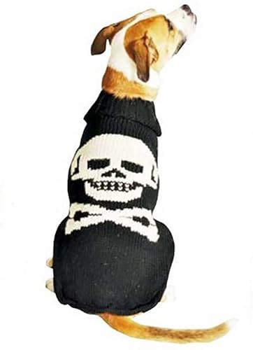 Chilly Dog Black Skull Sweater (X-Large)