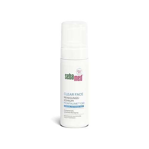 Sebamed Clear Face Unreine Haut Reinigungsschaum für unreine und fettende Haut, reinigt porentief und schonend zugleich, antibakterielle seifenfreie Reinigung mit Montaline C40