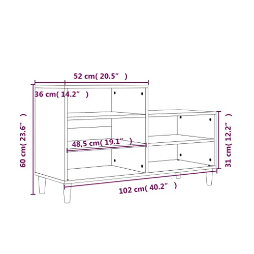 Zapatero compacto de 102x36x60 cm con 5 compartimentos para el pasillo 4