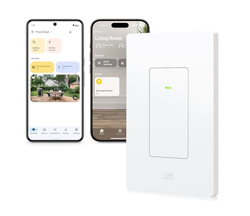 Eve Light Switch (Matter) – Smart Wall Switch for Apple Home, Ale...