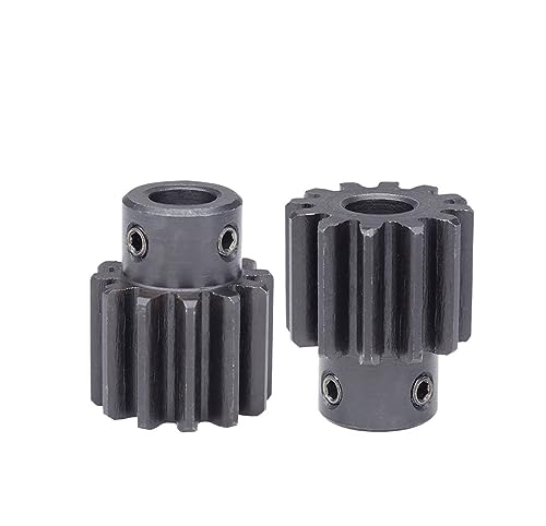 Bevel Gear Pinion Hardware Mechanical Spur Gear 2 Module-12T/13T Bore Size 6/8/10mm Transmission Gears Carbon Steel Teeth Height 20mm(2M12T - Bore 10 mm)