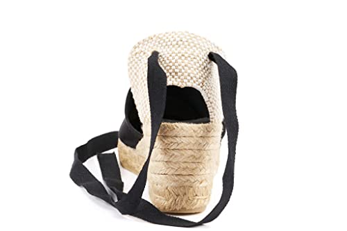 VISCATA Escala Espadrille Canvas Wedges with Sleek Ankle Laces Women's Lace Up Shoes Handmade in Spain Organic Cotton Canvas and 100% Natural Jute Midsole for All Occasions