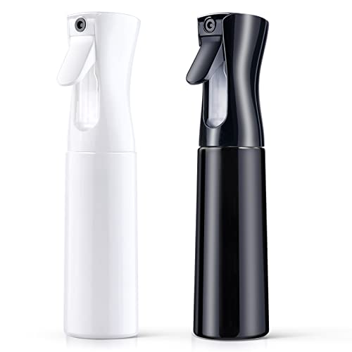 AOOWU Pulverizador Agua Peluquería, 2pcs Vaporizador Reutilizable, 300ml Fina Niebla Continua para Plantas, Botella Spray Recargable para Peinado, Planta, Mascota, Limpieza