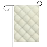 Gartenflagge mit weißer Ledertextur, Diamanten, saisonale Feiertage, Jute, doppelseitig, 32 x 47 cm