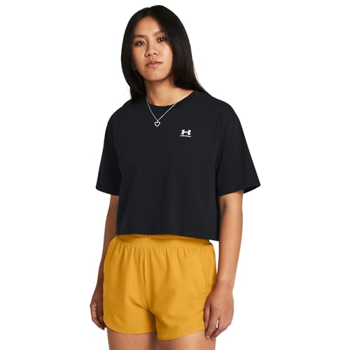 Under Armour Womens Boxy Crop Logo Short Sleeve T Shirt