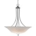 Design Classics Inverted Bowl 32-Inch Pendant Light with 3-Lights in Nickel Finish