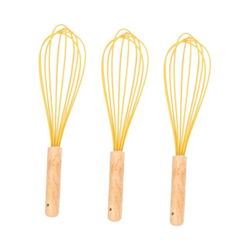 Unomor 3pcs Hand Whisk Beater Kitchen Tool for Effortless Mixing Stirring Dishwasher Safe Comfortable Grip for Baking Cooking