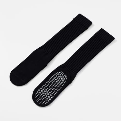 Image of Verdancy Yoga Pilates Socks with Grips for Women Ribbed Knee Highs Non Slip Cushioned Over the Calf Socks for Barre Ballet