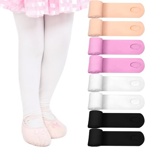 Collants de ballet convertibles filles Janmercy lot de 8 bas de danse rose blanc noir