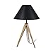 Produktbild Tosel 64868 Struktur Lampe, Stoff, Buchenholz, Lampenschirm aus Baumwolle, E27, 40 W, Holz natur und schwarz, 30 x 56 cm