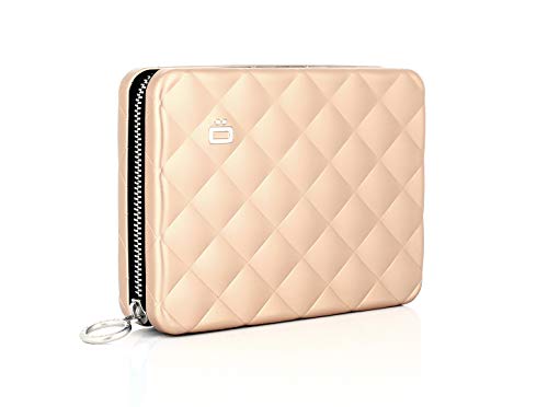 Companion wallet for women, Rigid aluminum with quilted effect, RFID protection against fraud and demagnetization, Lady Case HELSINKI Large model, passport size2