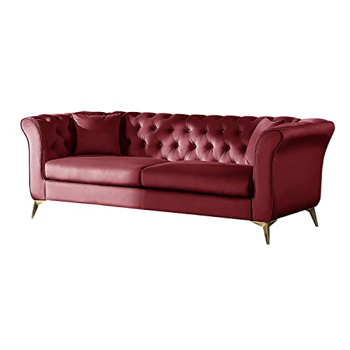 Image of Supernal 3 Seater Sofa Set with Brass Legs Perfect Gives Luxurious Look for Home /Living Room /Office /Guest Room /Hotels /Lounge