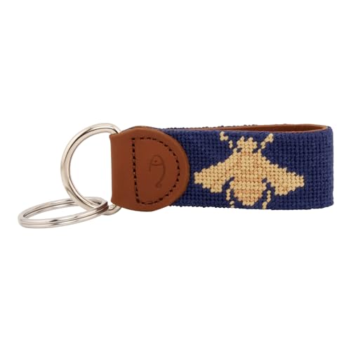 Image of Leather Hand-Stitched Needlepoint Key Fob or Key Chain