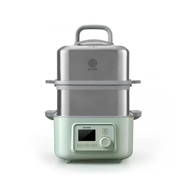 BUYDEEM G563-A501 Electric Food Steamer for Cooking, 2 Tire Stainless Steel Steamer with Slow Cook Mode, 1500W, 10-Quart, Green by BUYDEEM - Used condition - US$293.55