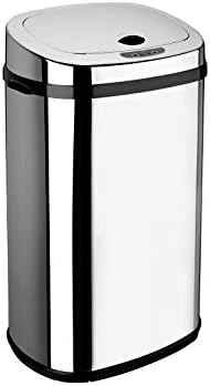 Rect 42L Stainless Steel Auto Sensor Kitchen Waste Dust Bin Automatic Motor BLACK