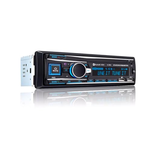 WHMVKVK Soporte para Radio de Coche, Radio de Coche con Manos Libres Bluetooth, Equipo de Sonido para Coche 1 DIN con Reloj/Mando a Distancia, Reproductor MP3, 2 Puertos USB/AUX, TF/SD