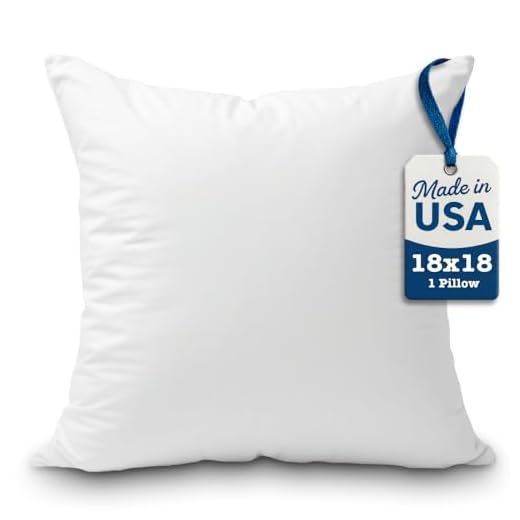 Foamily Premium Hypoallergenic Stuffer Pillow Insert Sham Square Form Polyester, 18" x 18", White