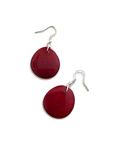 Tagua-Earrings-in-Red-light-weight-tagua-nut-earrings-TAG272-organic-fashion-earrings