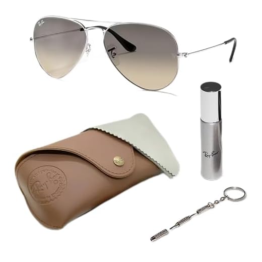Ray-Ban RB3025 Óculos de sol clássico gradiente em forma de aviador com kit de óculos - almofadas de nariz ajustáveis - Óculos de sol retrô formais e casuais ideais, Prata (003/32 | 58 mm), 58 mm