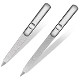 Professional Stainless Steel Nail Files 2PCS, Metal Double Sided Nail File for Women and Men, Nail F