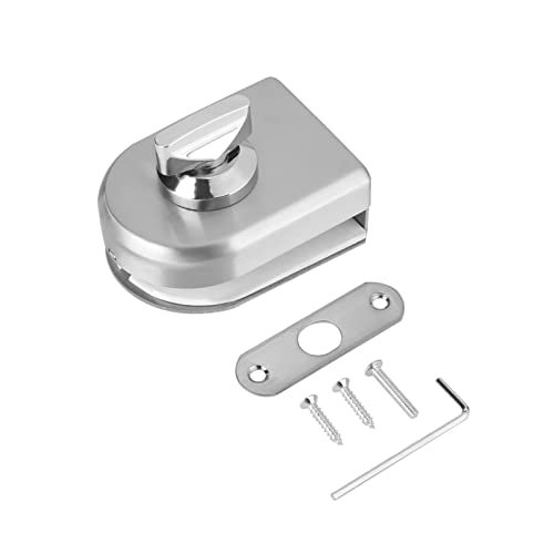Stainless Steel Glass Security Lock, 10~12mm Bathroom Stall Lock Latch Rotary Knob Open or Close Latches Knob Sliding Gate Floor Latch for Home Hotel Bathroom Use