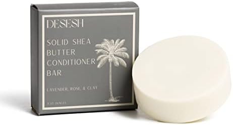 Shea Butter XL Solid Conditioner Bar, US-Made, No Artificial Colors Or Fragrances, Vegan, Cruelty Free, Designed For All Hair Types, Plastic Free, Hand Made (Lavender, Rose, & Clay)