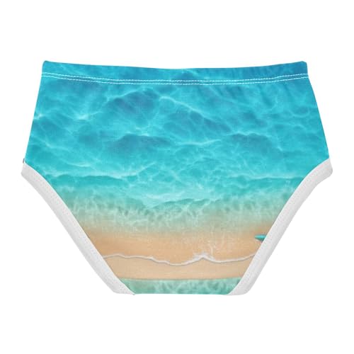 Toddler Girls Underwear 2t Cotton Cute Panties Girl Stylish Kids Briefs Undies Turquoise Starfish Sandy Beach2